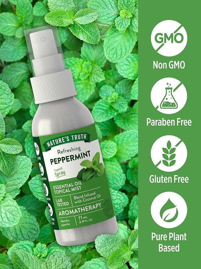 Nature's Truth Peppermint Essential Oil Spray | 2.4 Fluid Ounces | - Image 3