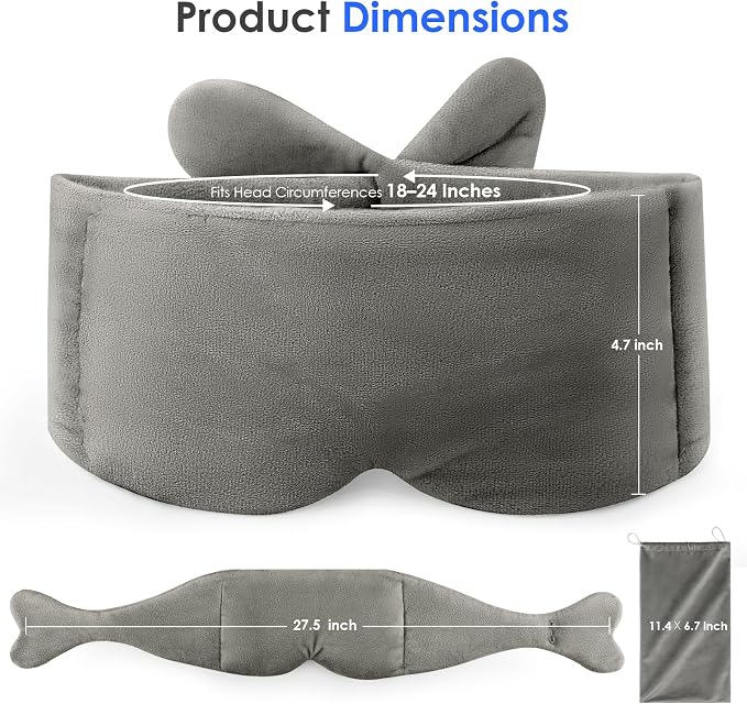 Weighted Eye Mask for Sleeping, Soft Minky Sleep Mask for Side Sleeper - Image 6