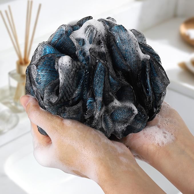 75g/Piece Loofah Bath and Shower Sponge Pouf, Mesh Bath Sponge Exfoliating Body - Image 3