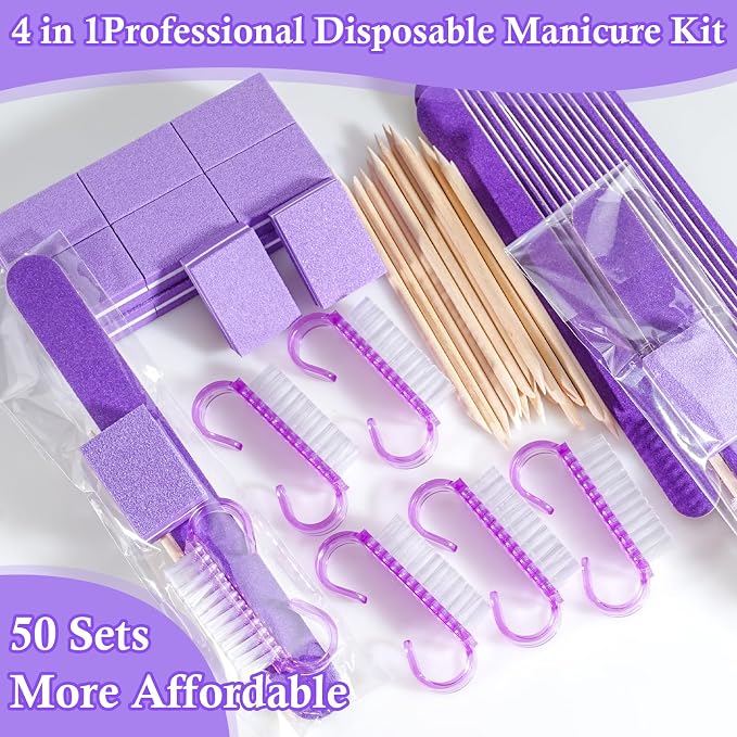 50 Sets Disposable Manicure Kit Basics 4 Piece Nail Kit - Image 6