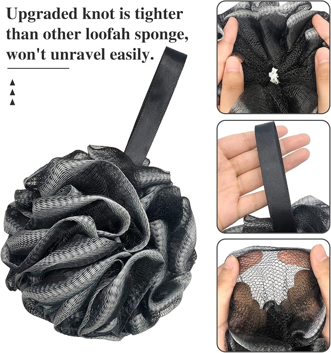 10 Pack Bath Sponge Shower Loofahs 40g, Mesh Pouf Bath Scrunchies Body Wash Puff - Image 3