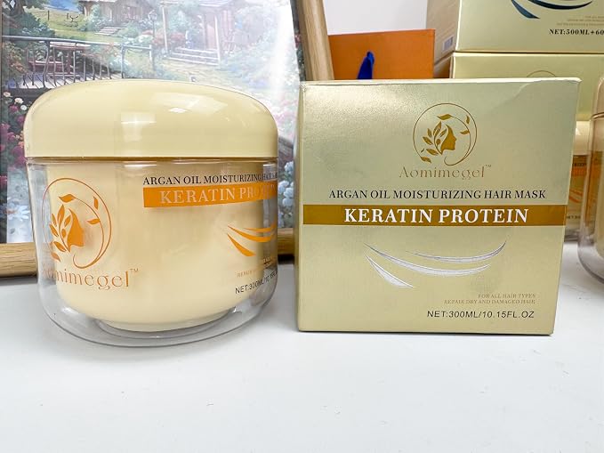 Collagen Hair Mask, Deep Repair Conditioning Argan Oil Hair Mask - Image 9