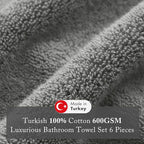 Madison Park Turkish 100% Cotton 600Gsm Luxury Premium Thick Soft Absorbent - Image 3