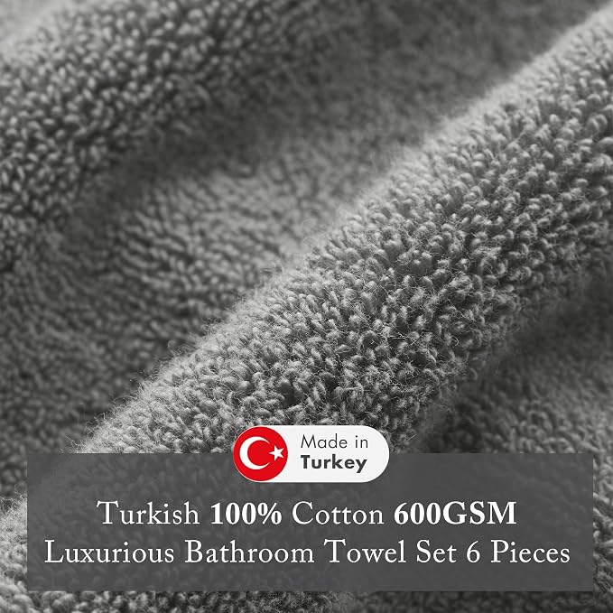 Madison Park Turkish 100% Cotton 600Gsm Luxury Premium Thick Soft Absorbent - Image 3