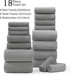 Hailea 18 Piece Family Bath Towel Set Include 6 Bath Towels, 6 Hand Towels and - Image 9