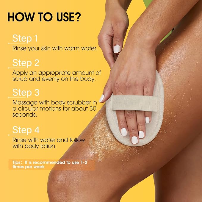 VOERUY Turmeric Body Scrub, 10% AHA/BHA & Vitamin C Exfoliating Body Scrub - Image 6