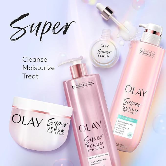 Olay Super Serum Body Wash for Sensitive Skin, 24hr Long Lasting Hydration - Image 10