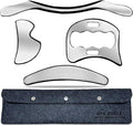 4 in 1 Muscle Scraper Stainless Steel Gua Sha Massage Tool Set by GYXCOELEIASTMTOOL