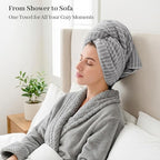 ROLSHOL 2 Packs Large Microfiber Hair Towels - Image 4