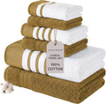 Modern Threads 6-Piece Towel Set – 100% Cotton, Quick Dry, Ultra Absorbent – by ModernThreads