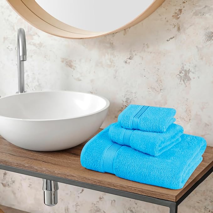 Belizzi Home Ultra Soft 3 Pack Cotton Towel Set, Contains a Bath Towel 28x55 - Image 3
