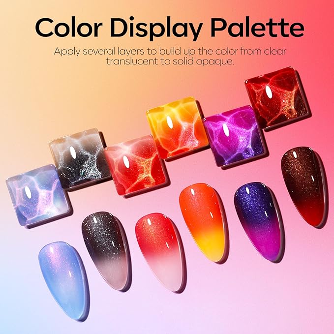 modelones Color Changing Gel Nail Polish Set, 6 Colors Temperature Changing - Image 2