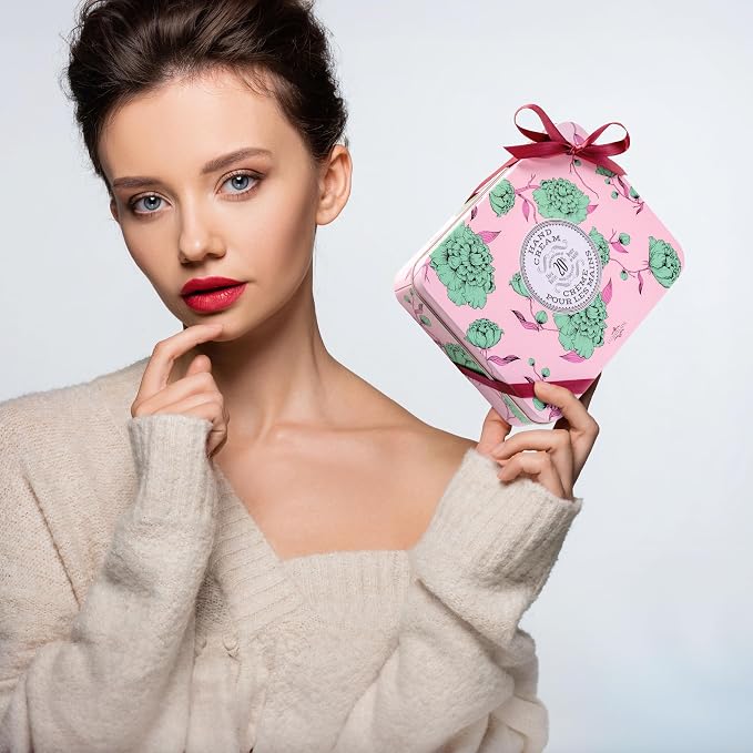 La Chatelaine Rose Hand Cream Trio Tin Gift Set, Ready-To-Gift Tin, Made in - Image 3