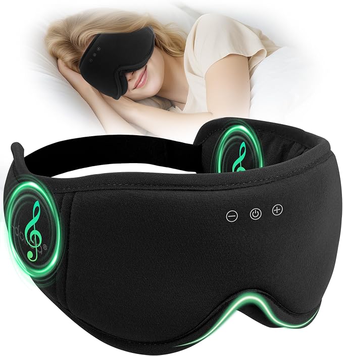 Sleep Mask with Headphones Bluetooth 5.4, LC-dolida Wireless Music Eye Mask by LC-dolida