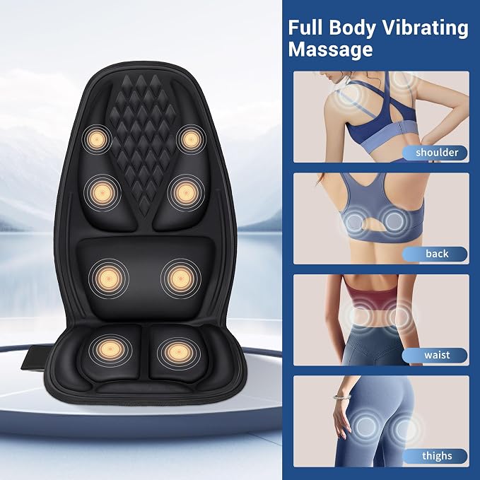 Back Massager with Heat with 8 Motors, Massage Chair Pad, Seat Massager with - Image 2