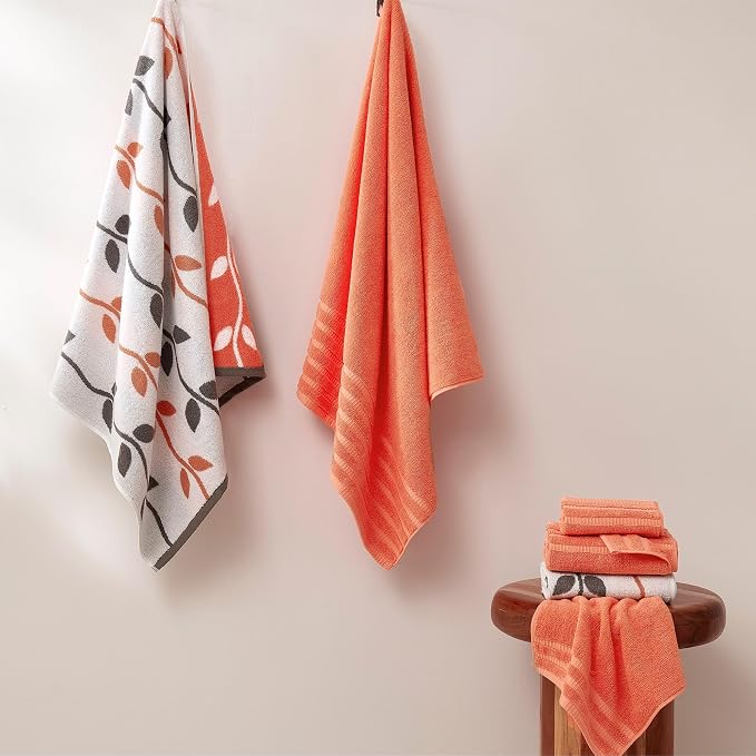 Modern Threads Natural Vine 6-Piece 100% Cotton Towel Set – Yarn Dyed Jacquard - Image 2