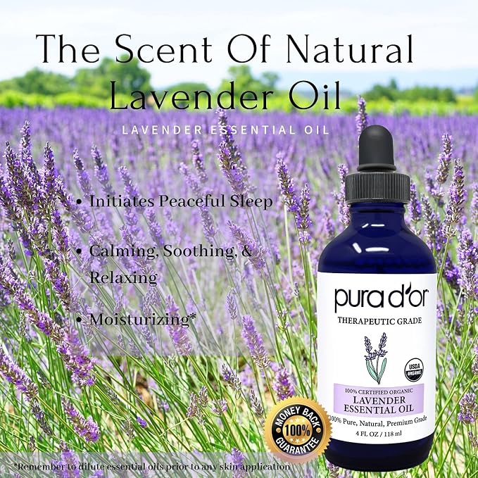 PURA D'OR Organic Lavender Essential Oil 100% Pure & Natural Therapeutic Grade - Image 2