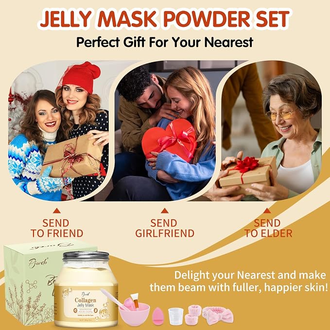 Pjordo Jelly Masks for Facials Professional, Collagen Firming, Hydrating & - Image 8