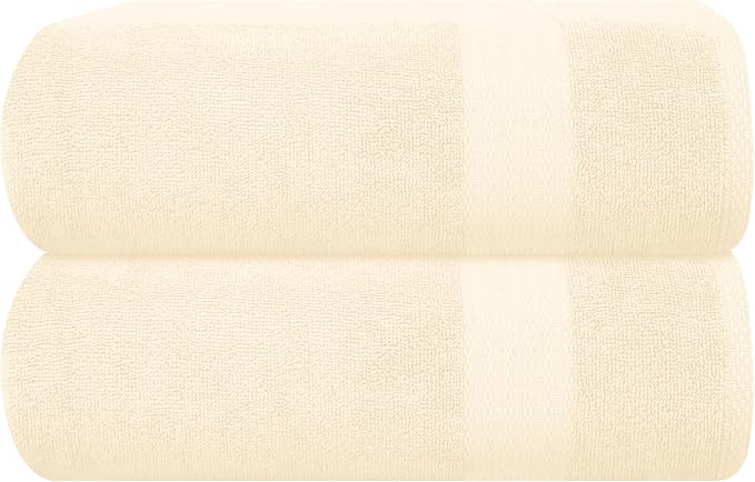 GLAMBURG Premium Cotton Oversized 2 Pack Bath Sheet 35x70-100% Pure Cotton by GLAMBURG