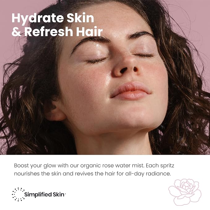 Rose Water Spray for Face & Hair – Pure USDA Organic Rosewater Toner – - Image 2