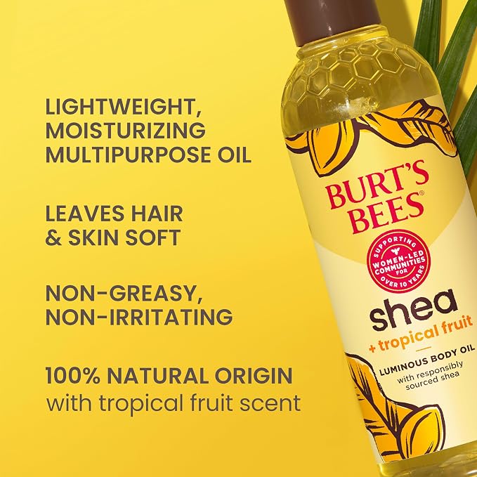 Burt's Bees Shea + Tropical Fruit Luminous Body Oil, Non-Greasy, Antioxidant - Image 2