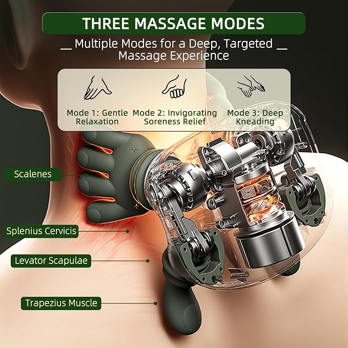 Neck Massager with Heat, Bionic Portable Shiatsu Neck and Back Massager - Image 8