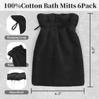 VOOVA & MOVAS Black Washcloths for Body 6PC, 8.3"x6.3" - Image 2