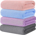 4 Pack Bath Towel Set, Lightweight Waffle Bath Towel Set, Microfiber Super Soft by Wuwahold