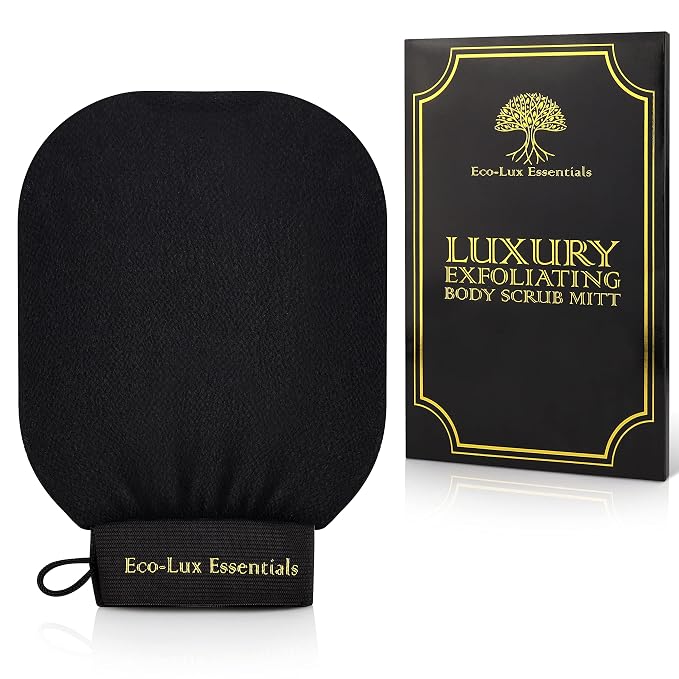 Eco Lux Exfoliating Mitt – Moroccan Exfoliating Glove, Premium Viscose Kessa by Eco-Lux+Essentials