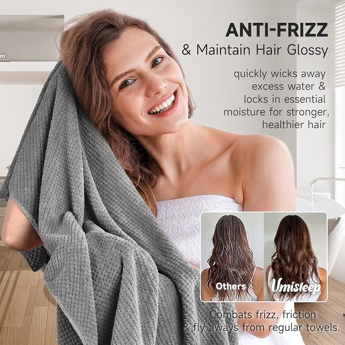 Umisleep Extra Large Microfiber Hair Towel - Image 3