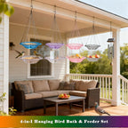 4 Pack Super Value Hanging Plastic Bird Baths and Feeders - Image 3