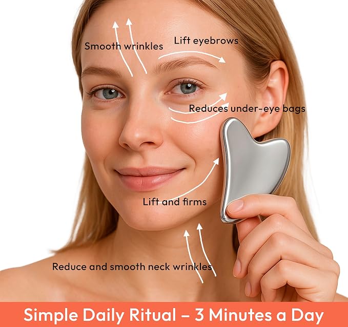 Stainless Steel Gua Sha Tool for Face & Neck – Facial Massage Tool for - Image 5