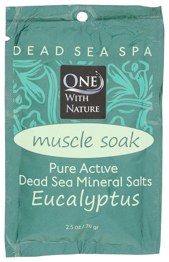 ONE WITH NATURE Eucalyptus Dead Sea Bath Salt Packet, 2.5 OZ by OneWithNatureBedu