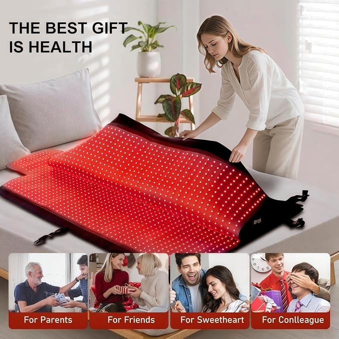 2026 Upgraded Dual Wavelength LED Beads 660nm&850nm Red Light Therapy Blanket - Image 4