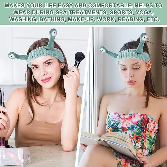 WLLHYF Spa Headband Facial Makeup Head Band Microfiber Soft Coral Fleece Head - Image 7