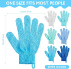 Cuffbow 90 Pcs 45 Pairs Exfoliating Double Sided Bath Gloves - Image 2