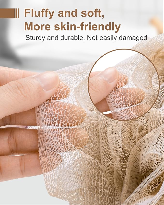 MTDLYICE Loofah Sponge, XL Large Loofah 75g 4 Pack, Bath Sponge Soft Mesh Shower - Image 8