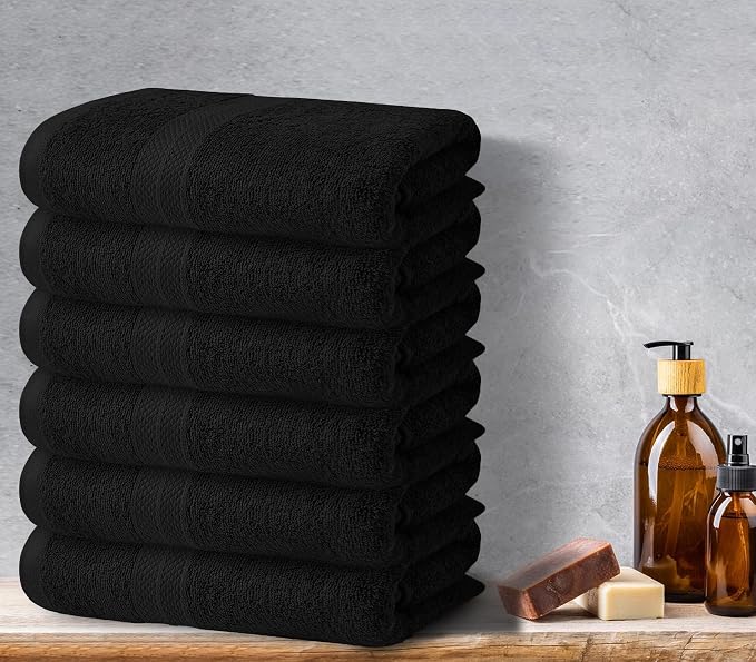 Avalon Towels Bath Towels for Bathroom 100% Cotton Black Bathroom Towels Pack - Image 5