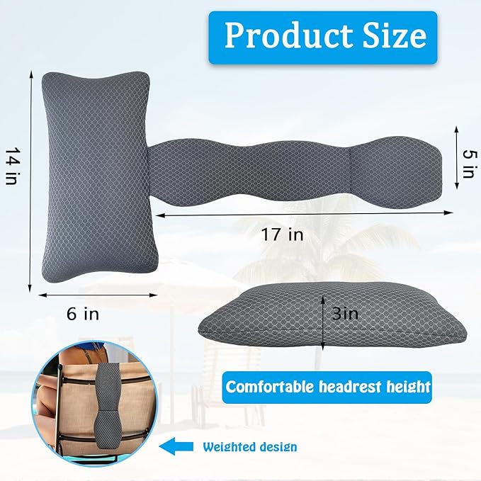 REEZEIVI 2 Pack Hot Tub Headrest Pillow, Chaise Lounge Pillows Outdoor 3D air - Image 6