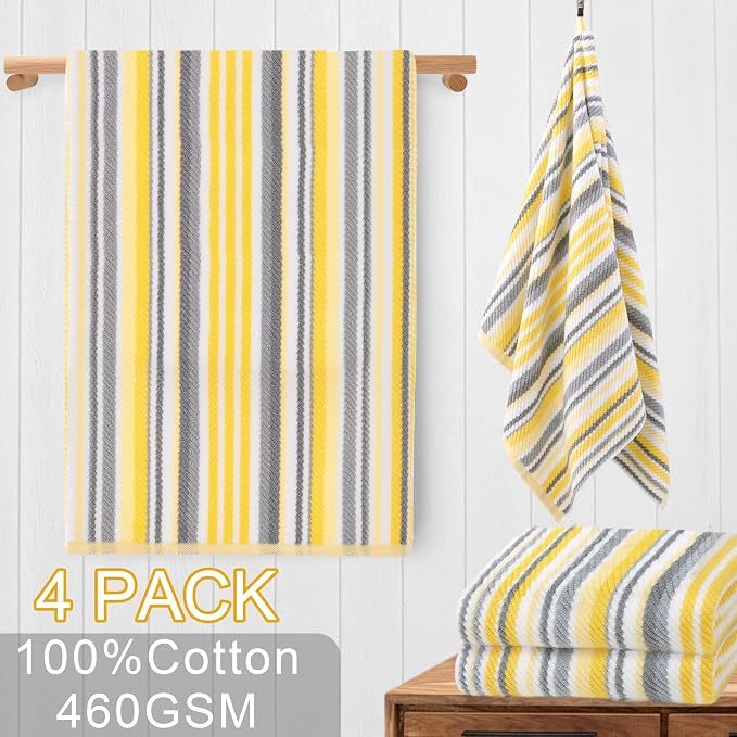 Quick Dry Bath Towels for Bathroom, 4 Pack 28"x52" - Image 4