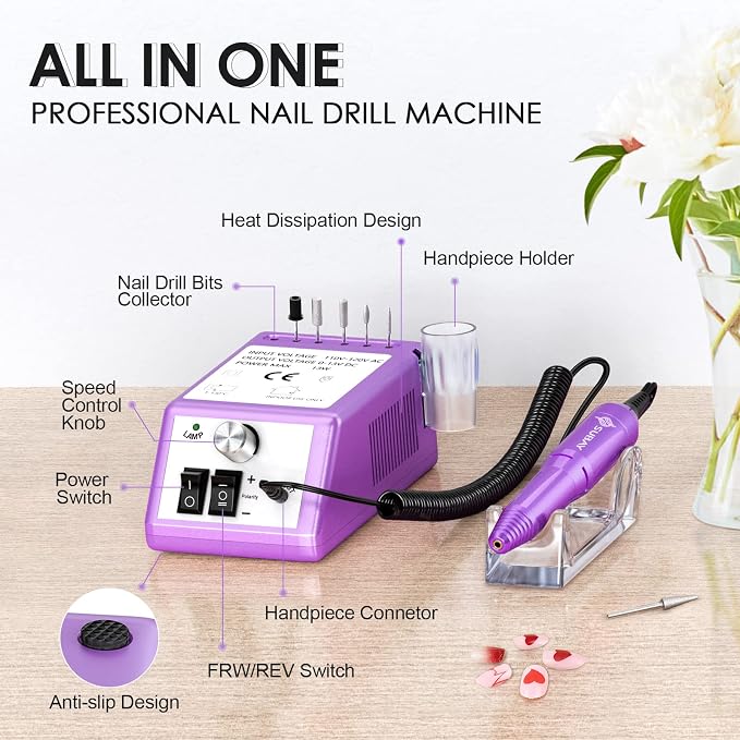 Subay Professional Finger Toe Nail Care Electric Nail Drill Machine Manicure - Image 2