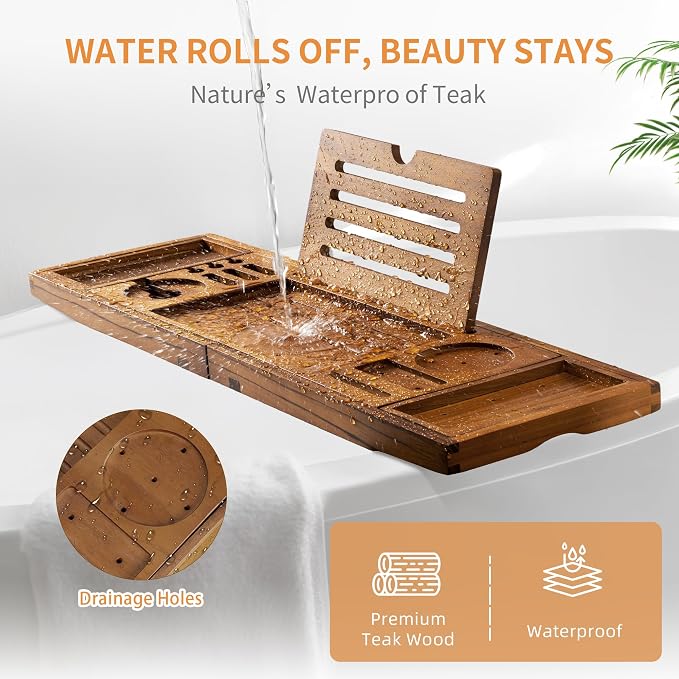 Luxury Teak Bathtub Tray - Image 4