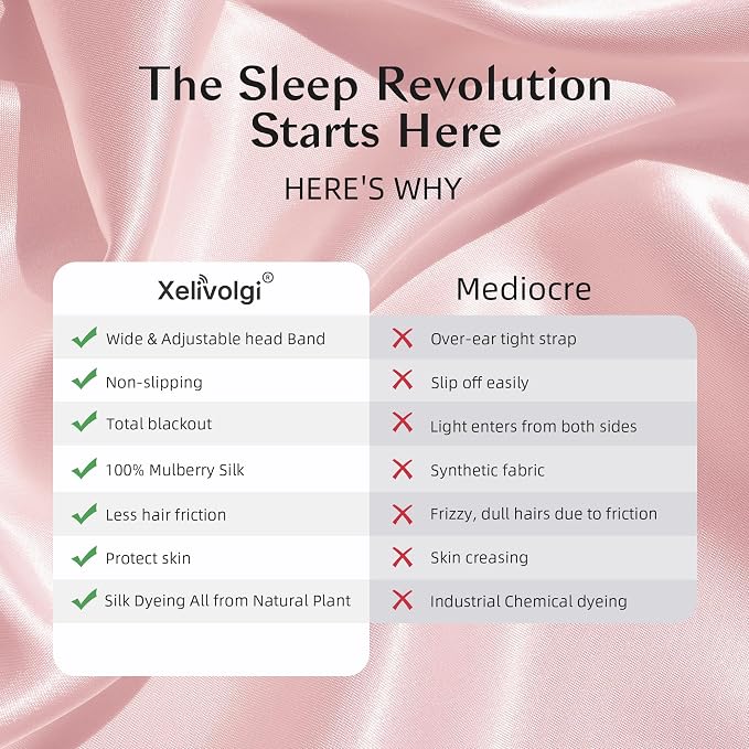 Silk Sleep Mask for Women and Men, Side Sleeper, 22 Momme Pure Mulberry Silk - Image 3