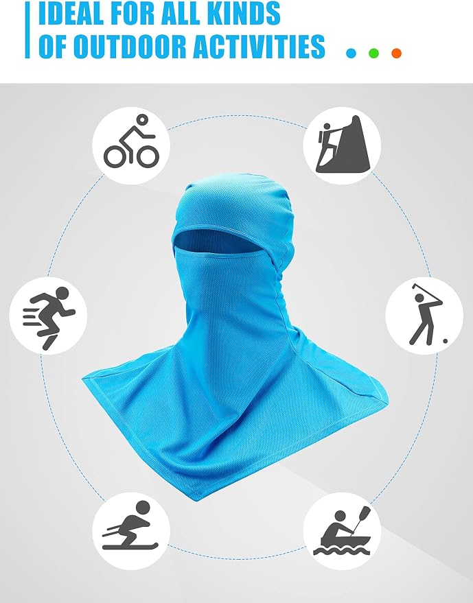 SATINIOR 3 Piece Balaclava Face Cover Sun Protection Neck Cover Summer - Image 5