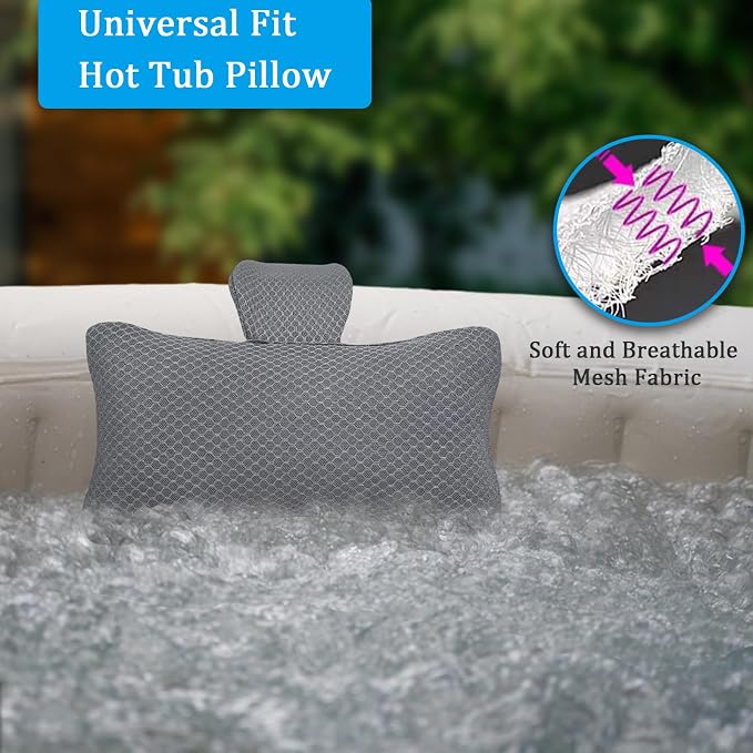 REEZEIVI 2 Pack Hot Tub Headrest Pillow, Chaise Lounge Pillows Outdoor 3D air - Image 3