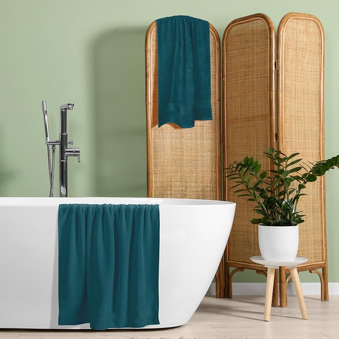 Belizzi Home Cotton 2 Pack Oversized Bath Towel Set 28x55 inches, Large Bath - Image 4
