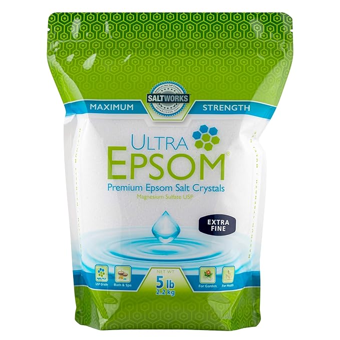 SaltWorks Ultra Epsom Bath Salt, Extra Fine Grain, 5 Pound Bag by SaltWorks