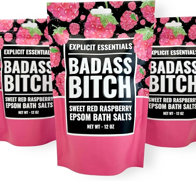 Explicit Essentials Bath Salts for Women, 12oz Raspberry Epsom Salts - Image 4
