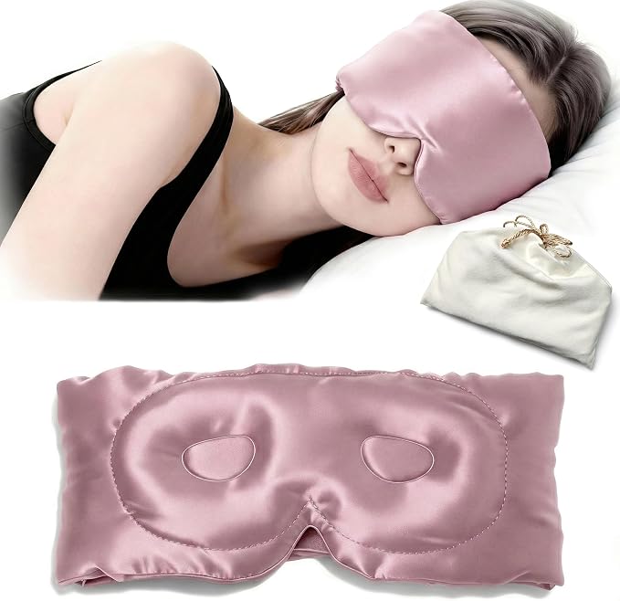 100% Mulberry Silk Sleep Mask for Women & Men – 22 Momme 6A Grade, 3D Contoured by Unknown