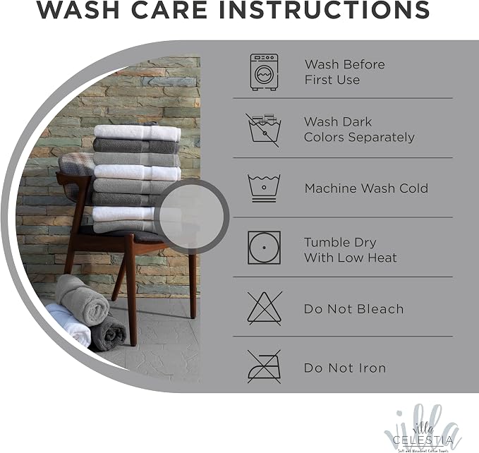 100% Cotton Wash Cloth for face & Body Set of 12, Sustainable, Highly Absorbent - Image 5